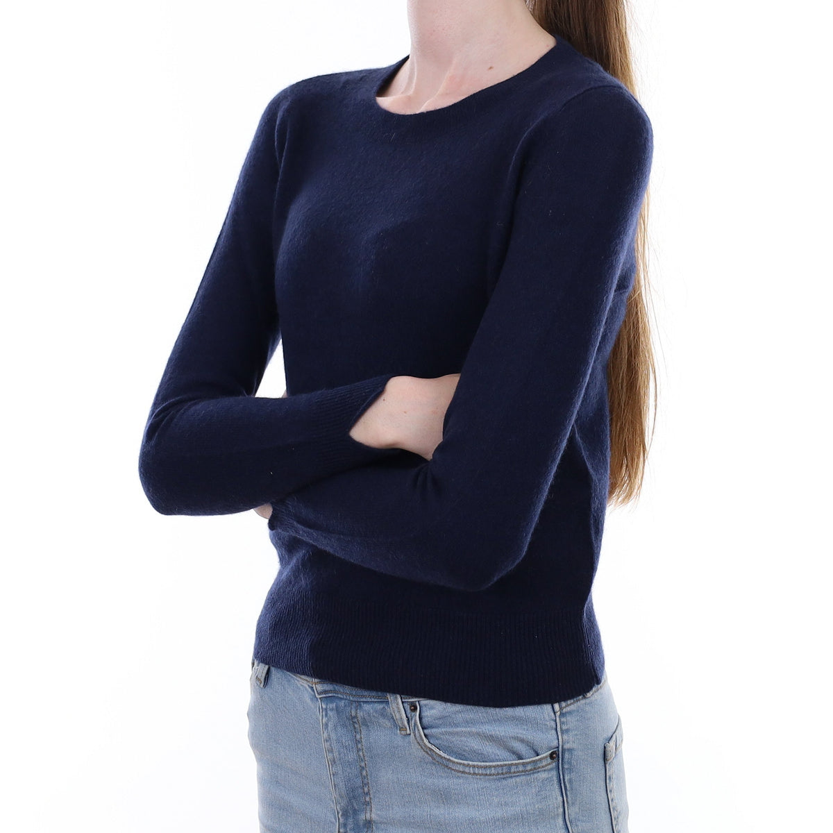 Navy Blue Cashmere Crew Neck Jumper Extra Small