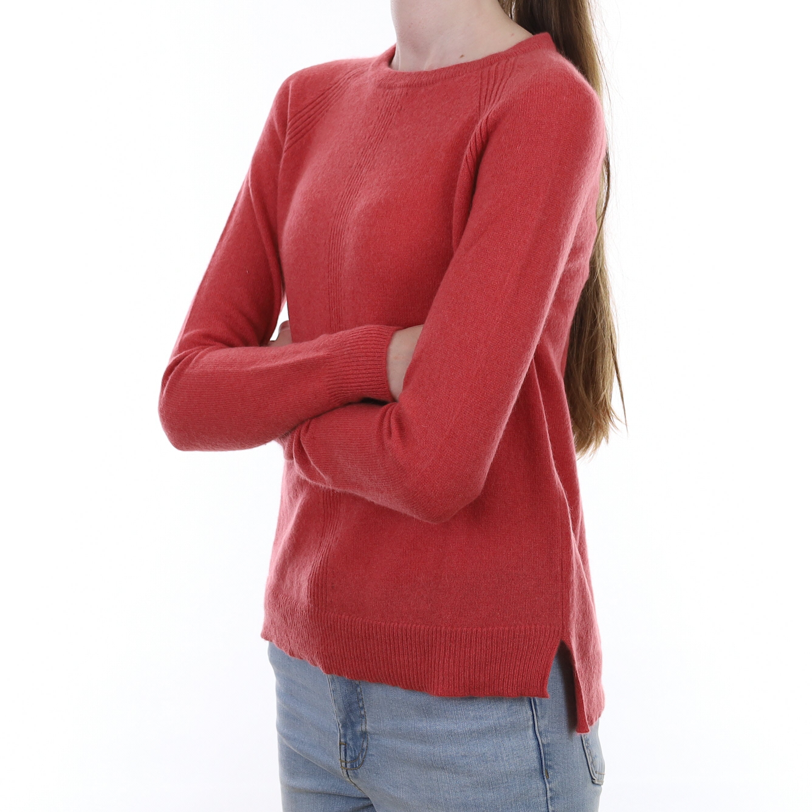 Strawberry Pink Cashmere Crew Neck Jumper Extra Small
