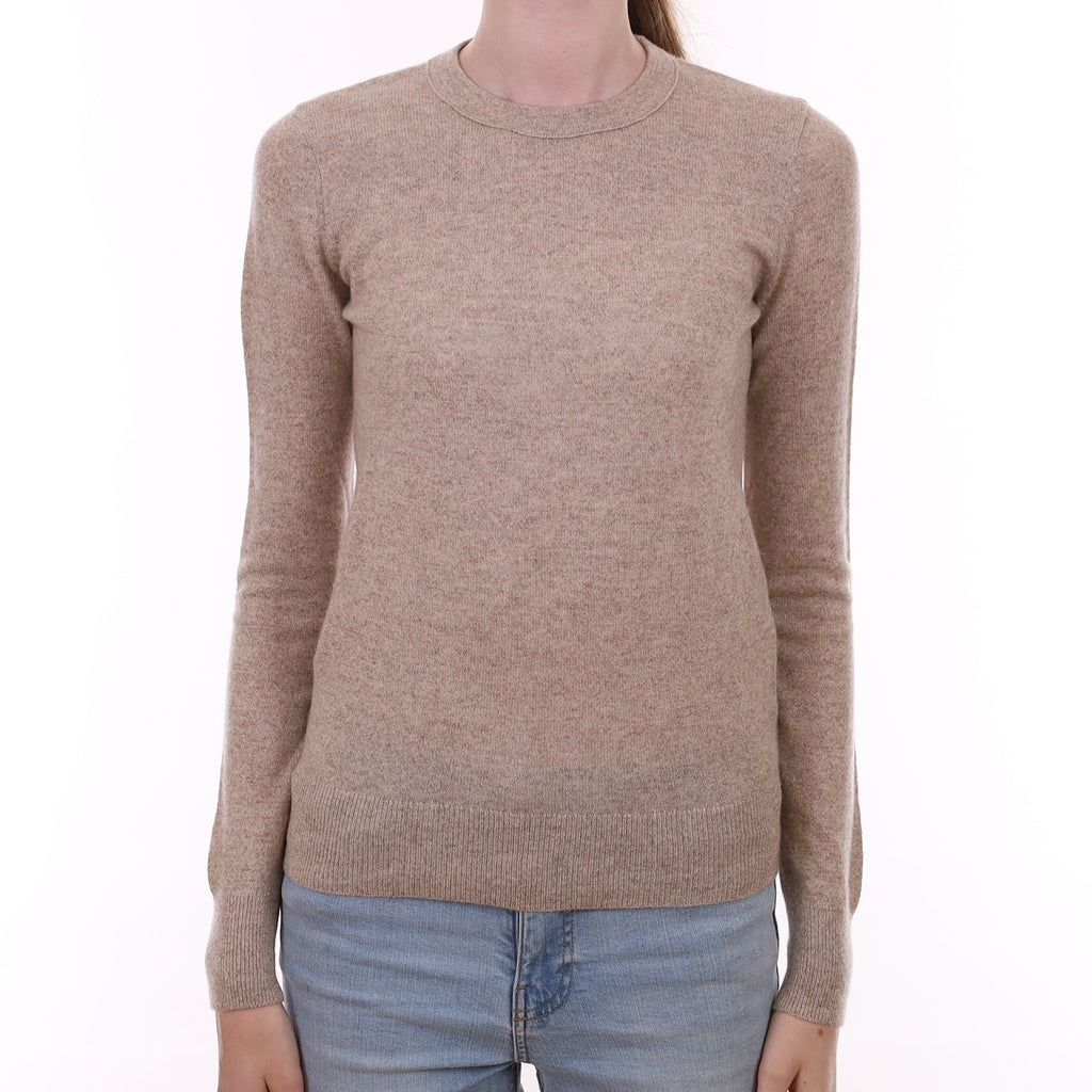 Theory Fawn Marl Cashmere Crew Neck Jumper Extra Small