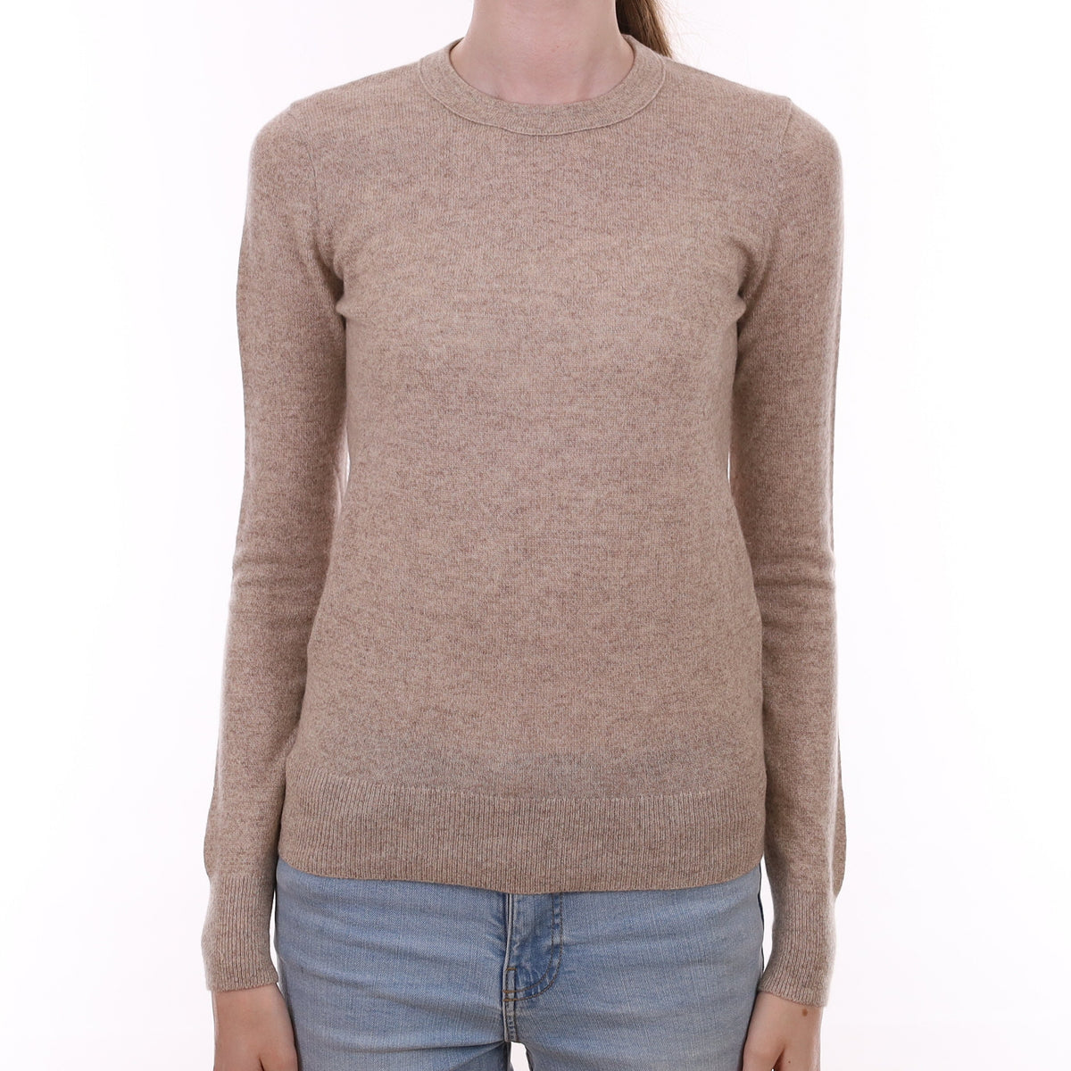 Theory Fawn Marl Cashmere Crew Neck Jumper Extra Small