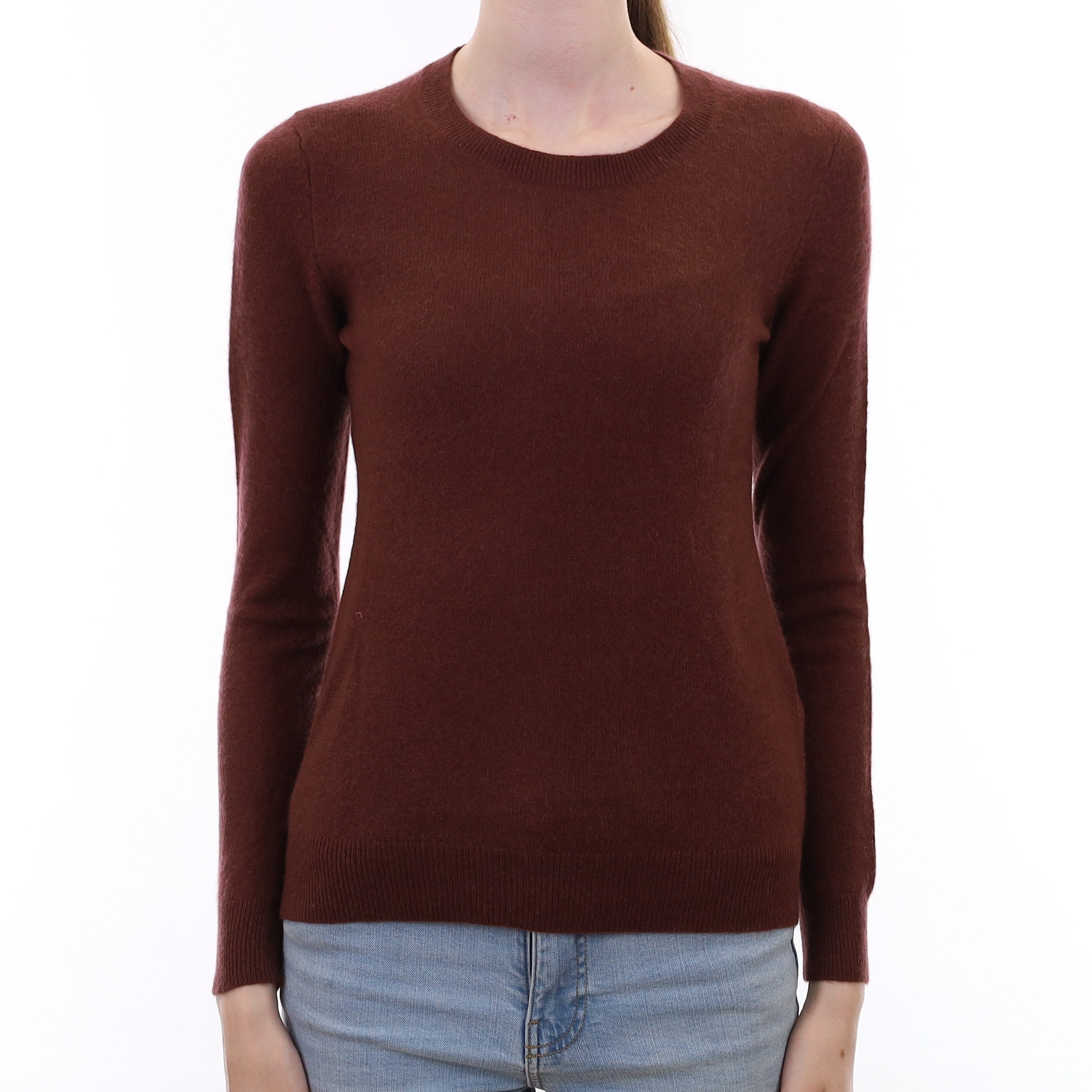 Blush Brown Cashmere Crew Neck Jumper Extra Small