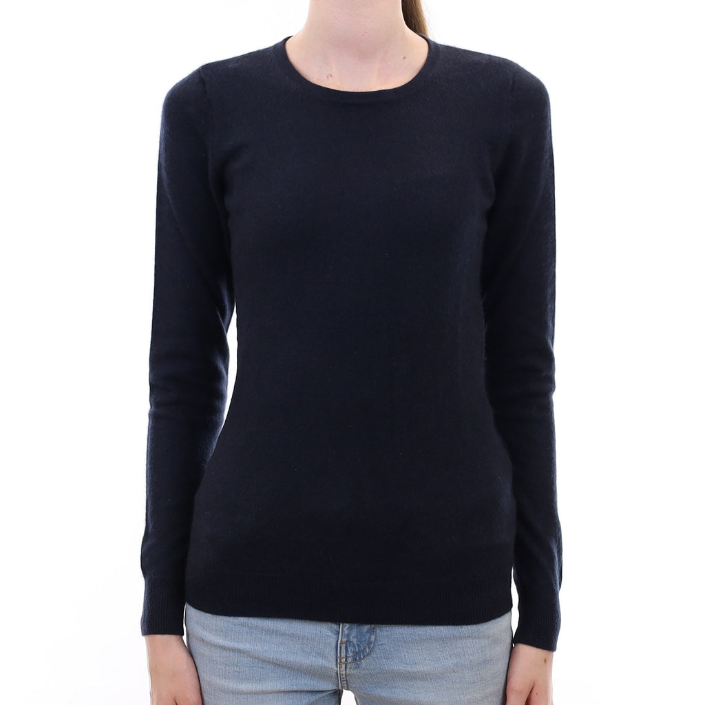 Dark Navy Cashmere Crew Neck Jumper Extra Small