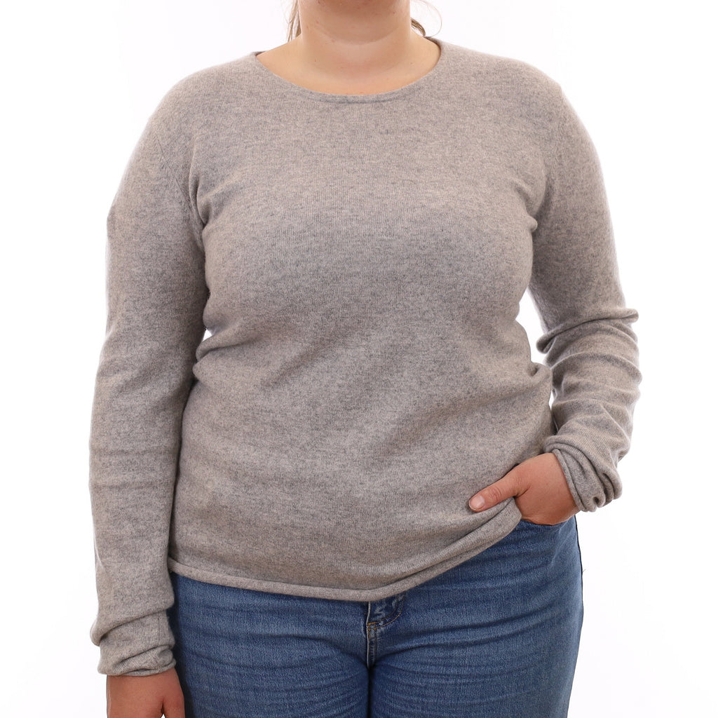 Smoke Grey Cashmere Crew Neck Jumper Large