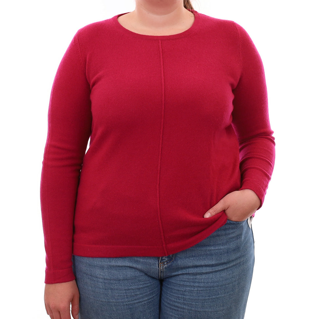 Cherry Pink Cashmere Crew Neck Jumper Large