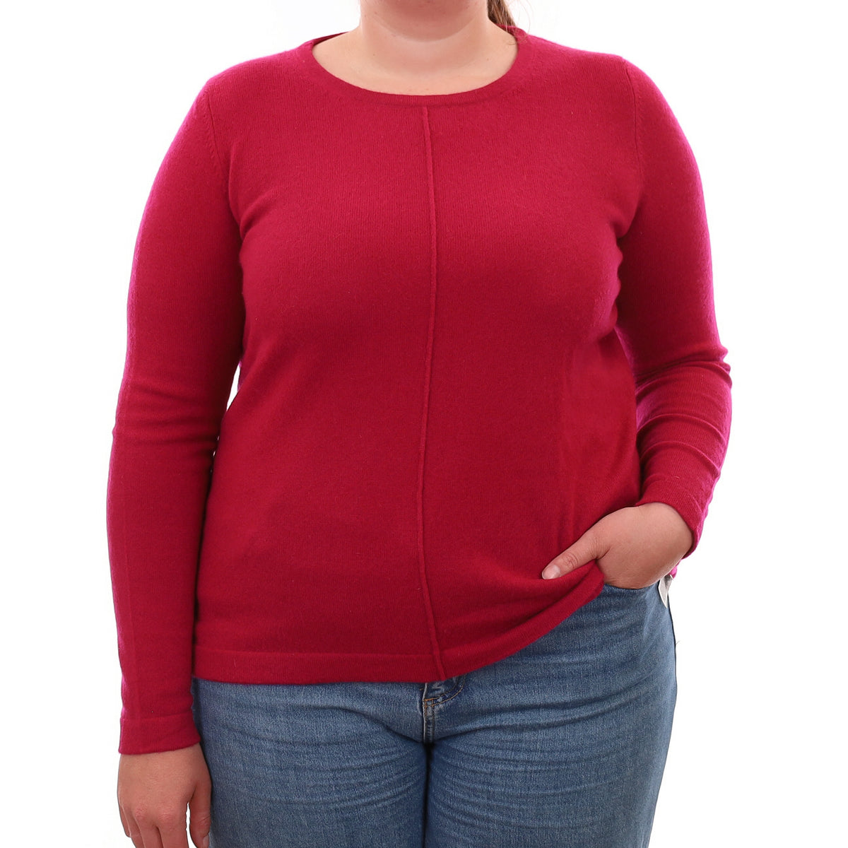 Cherry Pink Cashmere Crew Neck Jumper Large