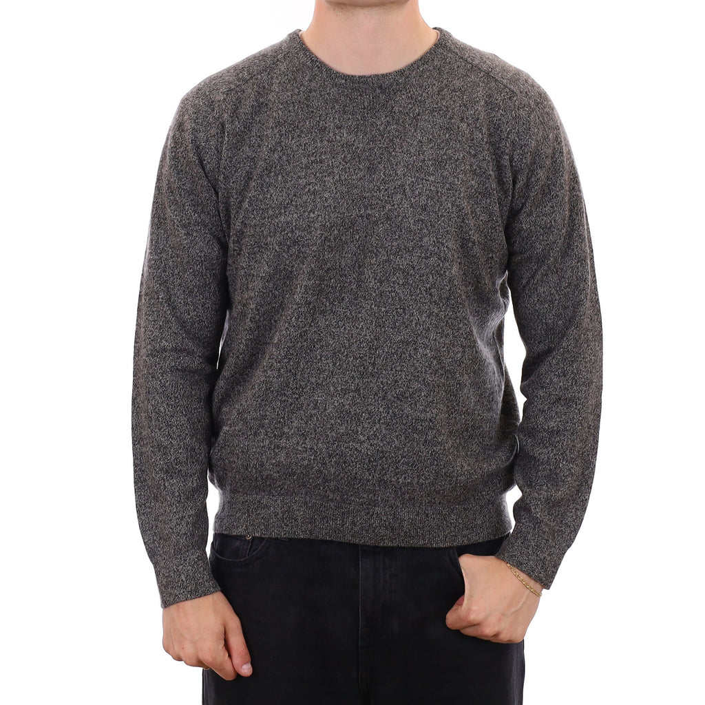 Men's Charcoal Grey Marl Cashmere Crew Neck Jumper XXL