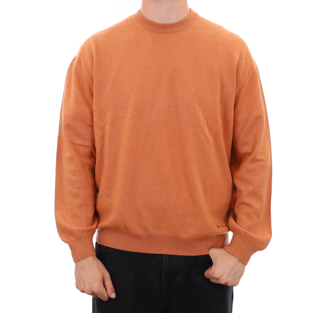 Men's Terracotta Orange Cashmere Crew Neck Jumper XXL