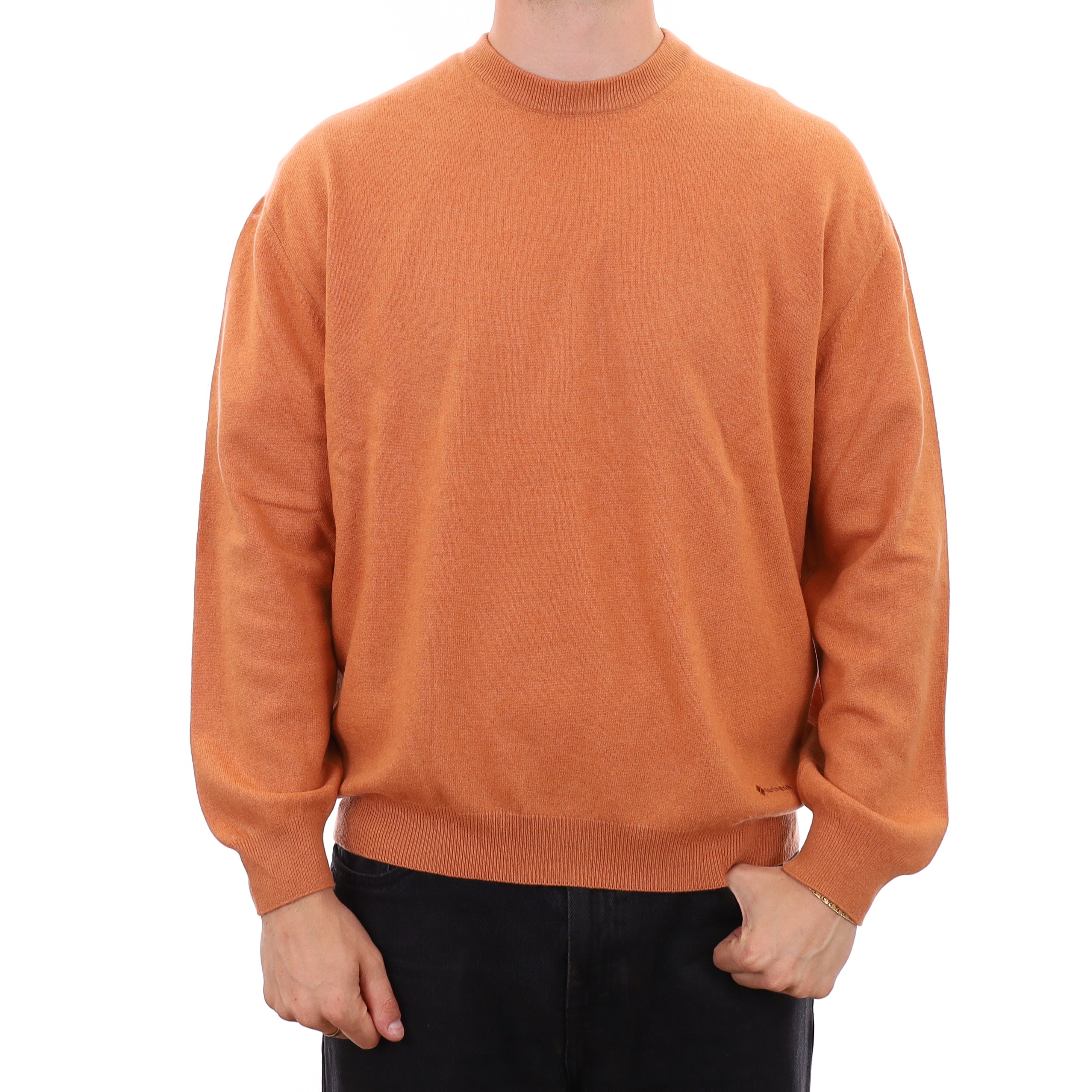 Men's Terracotta Orange Cashmere Crew Neck Jumper XXL