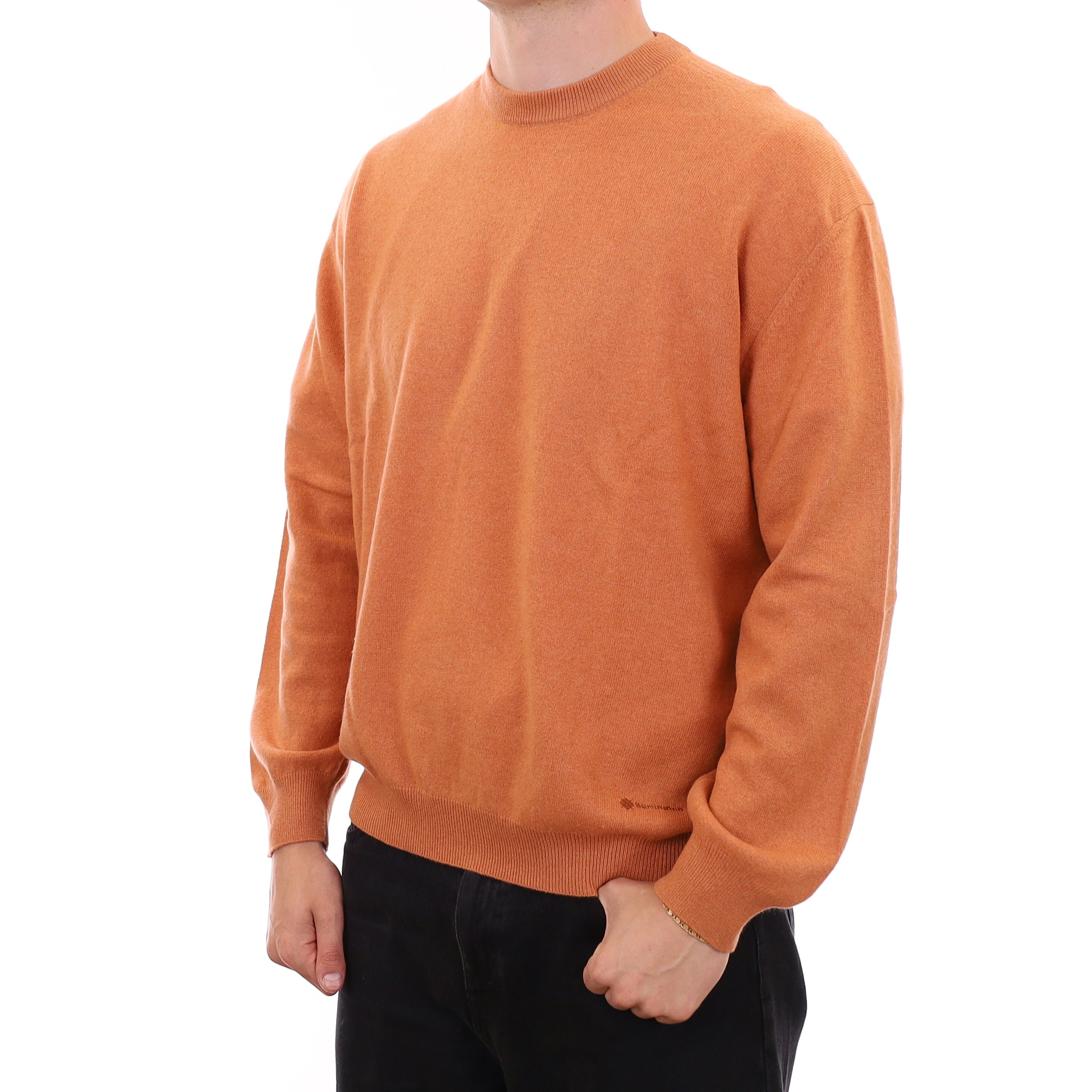 Men's Terracotta Orange Cashmere Crew Neck Jumper XXL