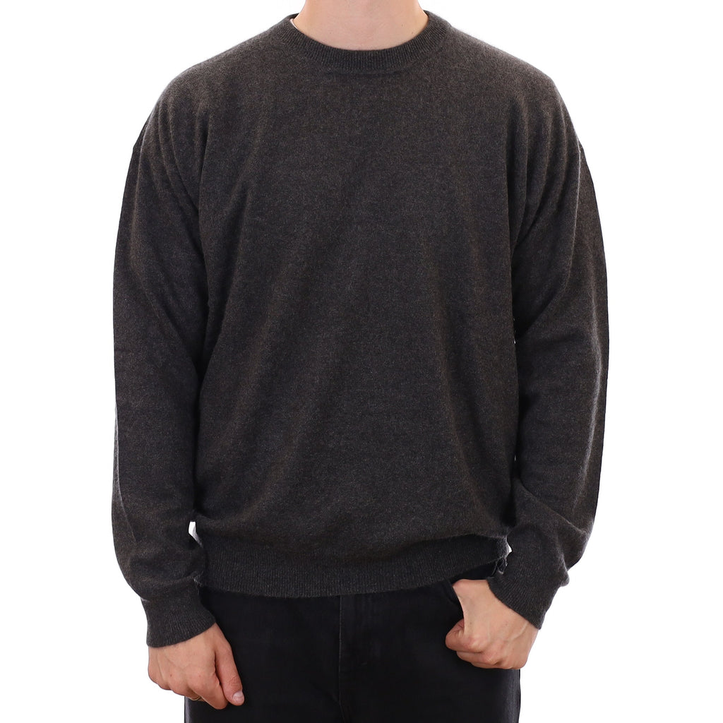 Men's Charcoal Grey Cashmere Crew Neck Jumper XXL