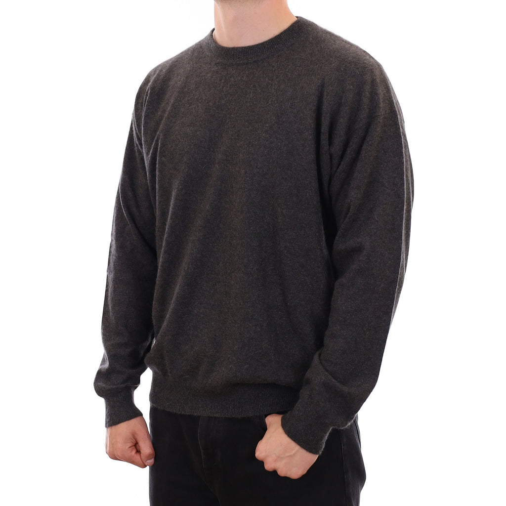 Men's Charcoal Grey Cashmere Crew Neck Jumper XXL