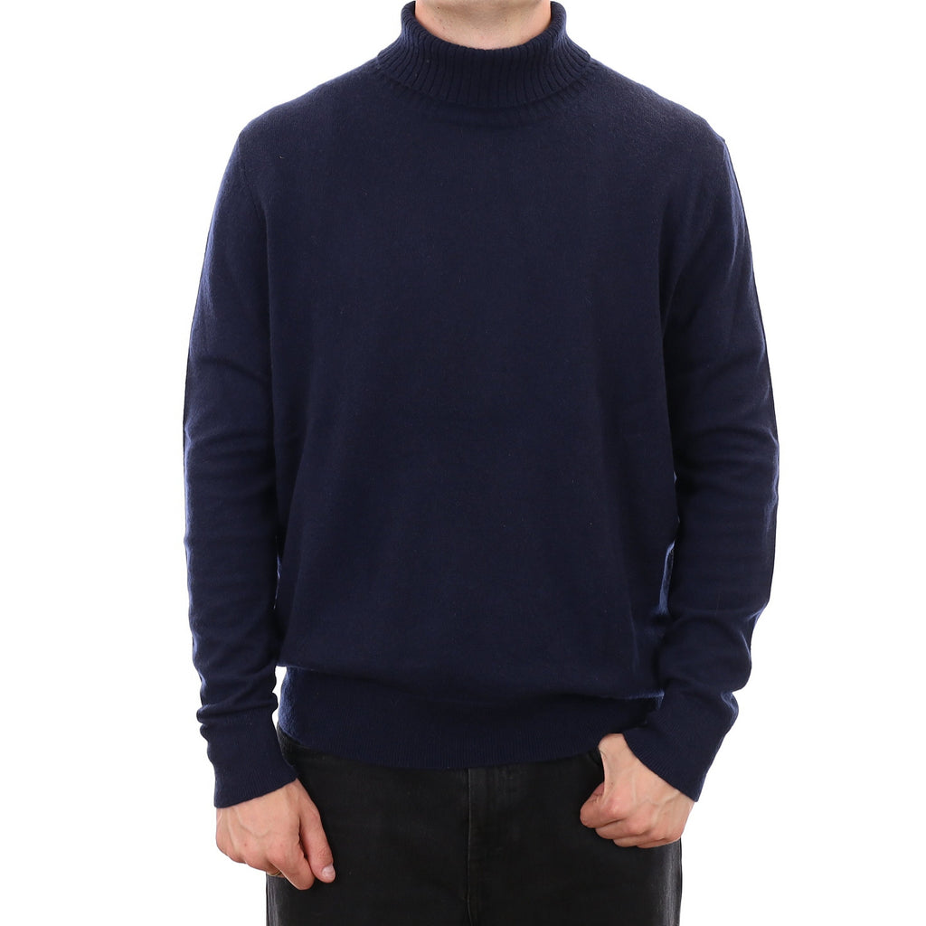 Men's Dark Navy Cashmere Polo Neck Jumper XXL