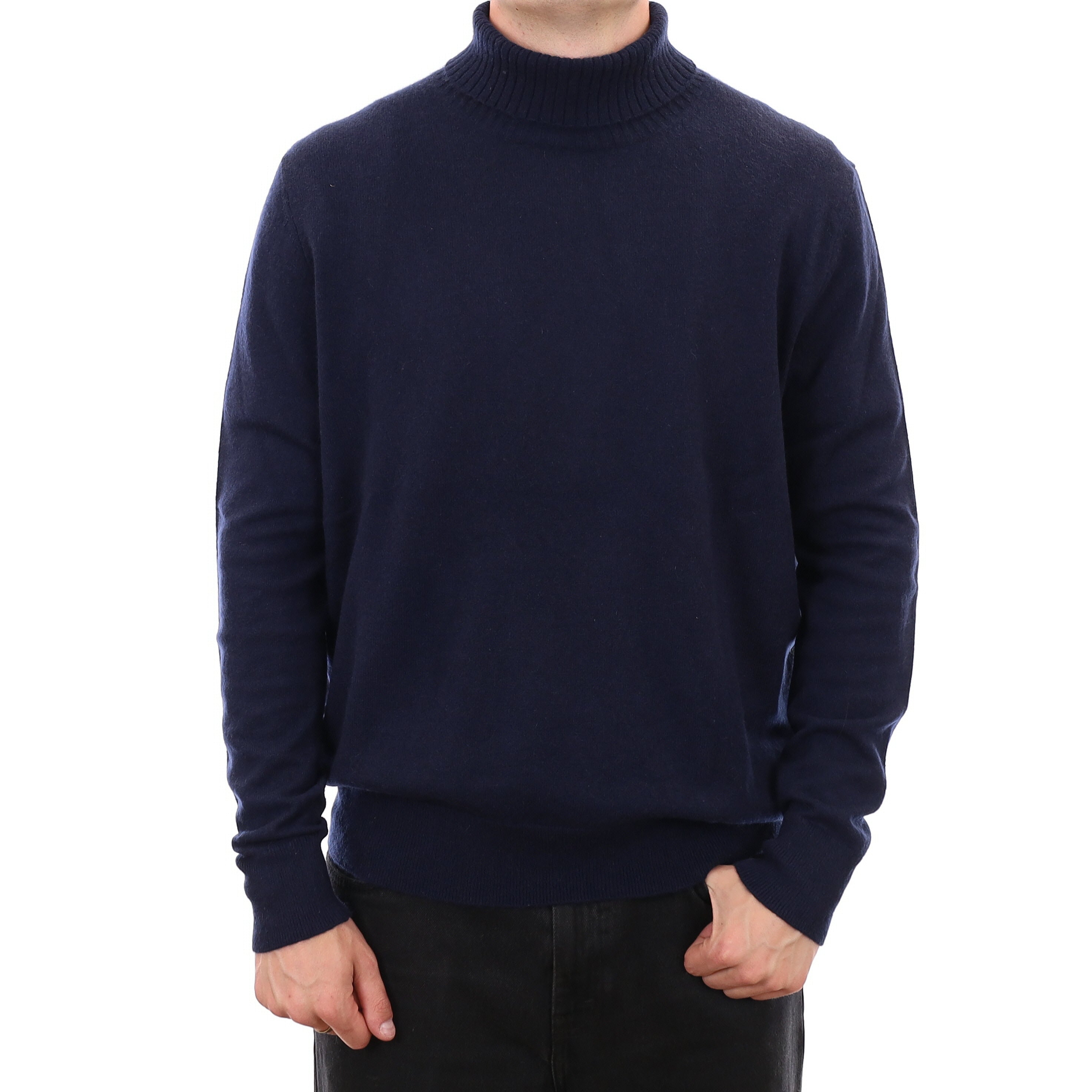 Men's Dark Navy Cashmere Polo Neck Jumper XXL