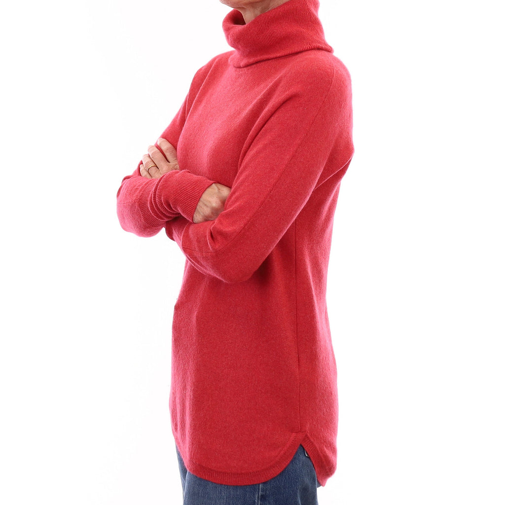 Strawberry Pink Cashmere Batwing Cowl Neck Jumper Small