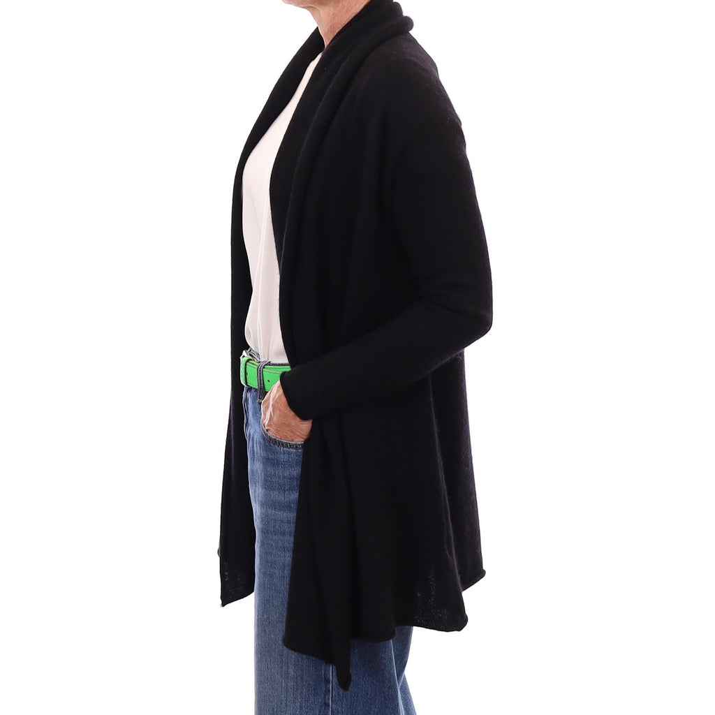 Black Cashmere Edge to Edge Cardigan Small