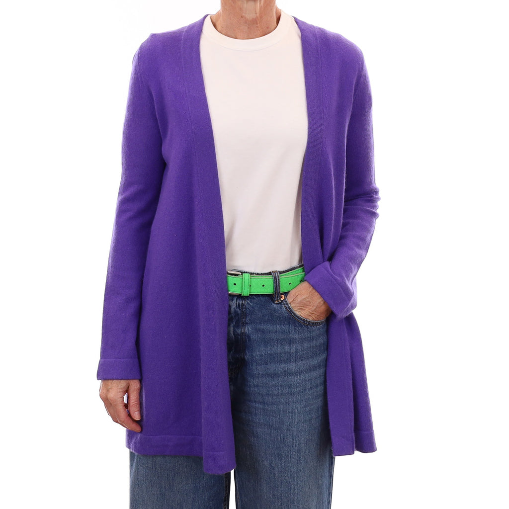 Periwinkle Purple Cashmere Edge to Edge Cardigan Small