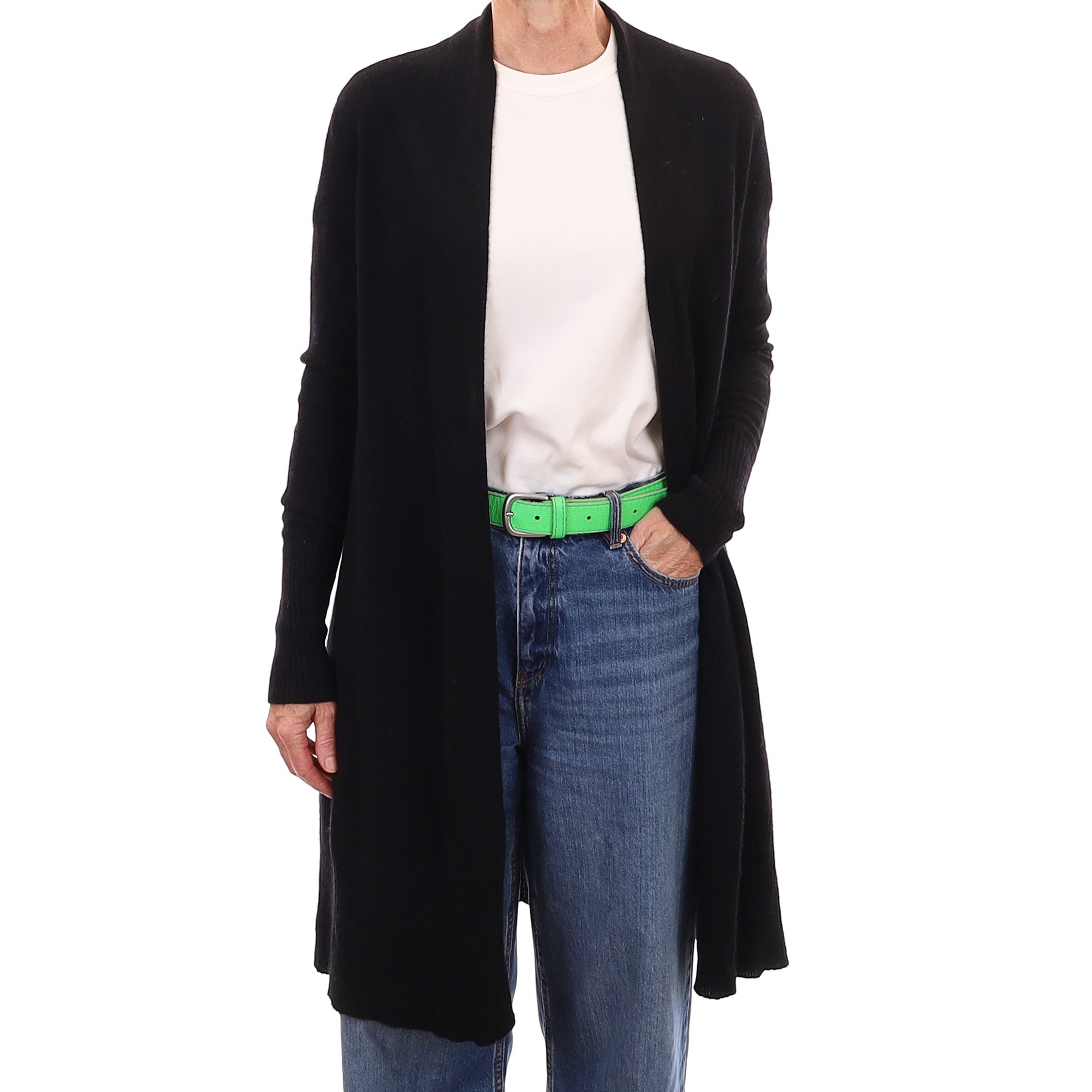 Black Cashmere Edge to Edge Cardigan Small