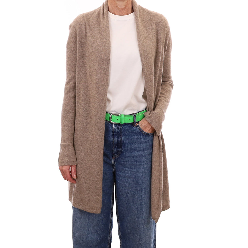 Mink Brown Cashmere Edge to Edge Cardigan Small