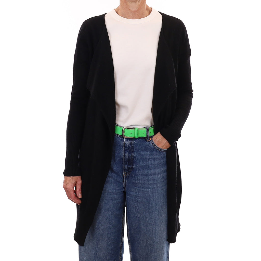 Black Cashmere Edge to Edge Cardigan Small