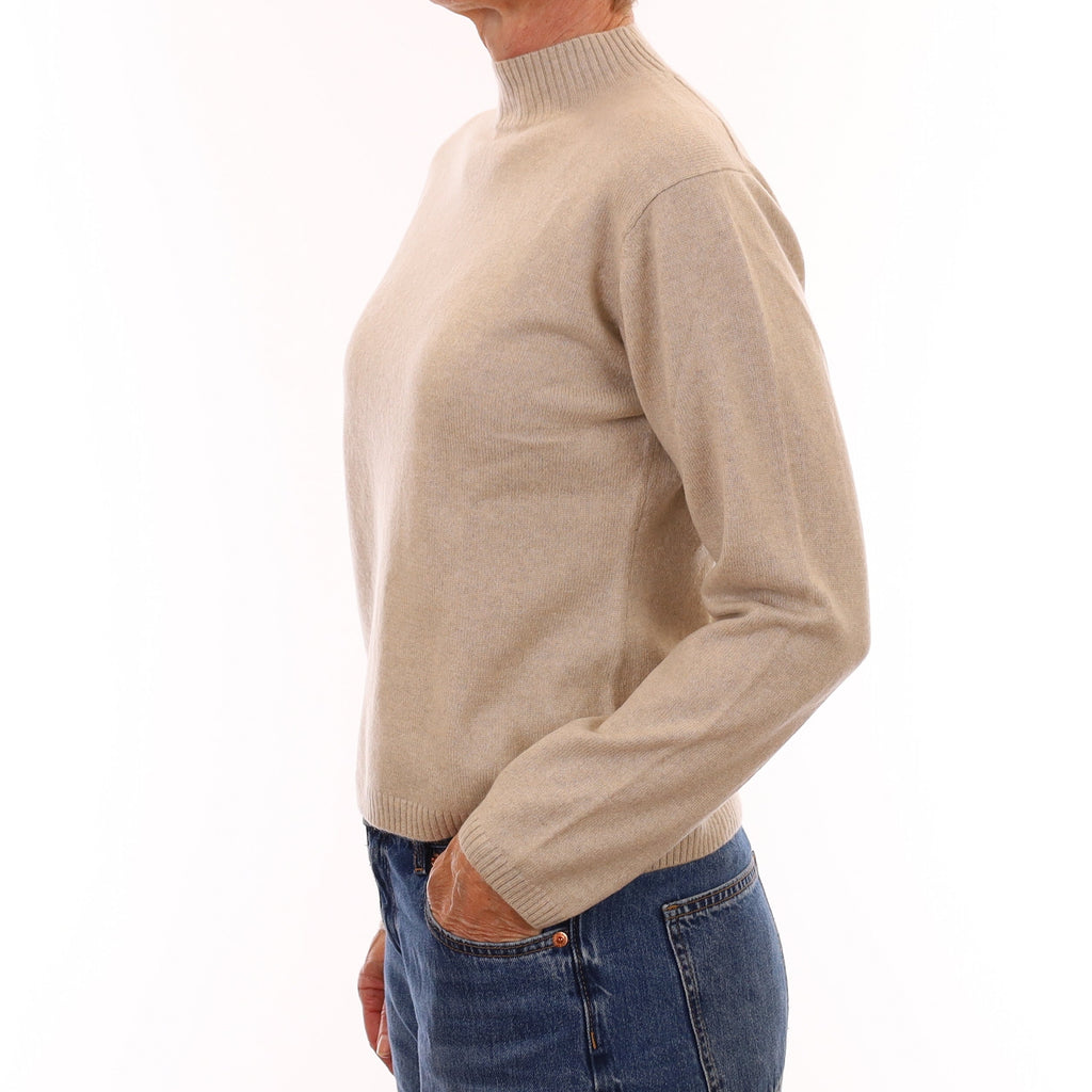 Fawn Cashmere Turtleneck Jumper Small