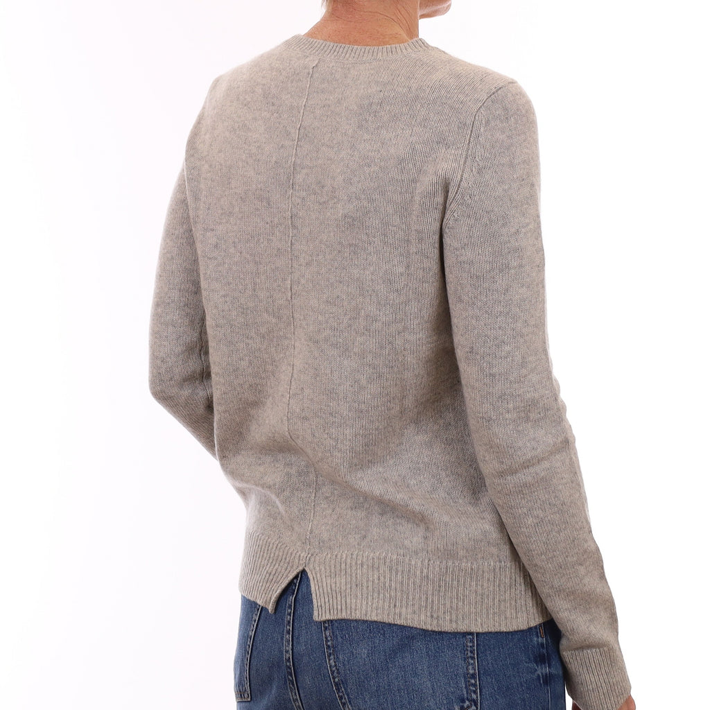 Mist Grey Cashmere Crew Neck Jumper Small