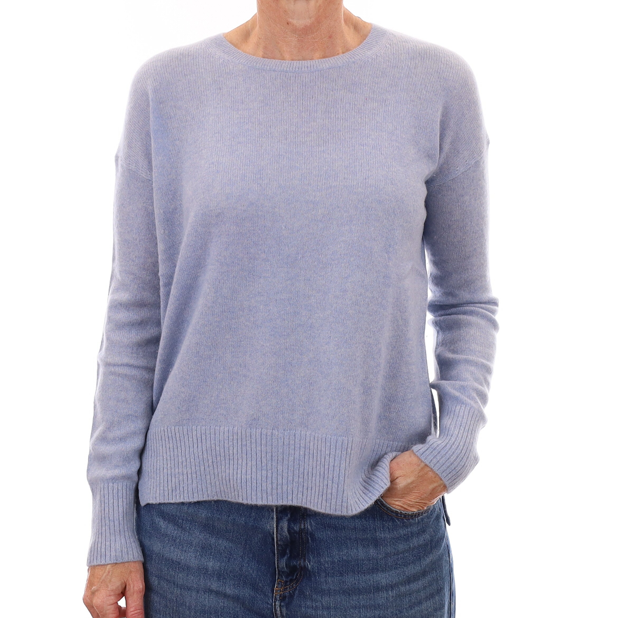 The White Company Pale Blue Cashmere Crew Neck Jumper Small