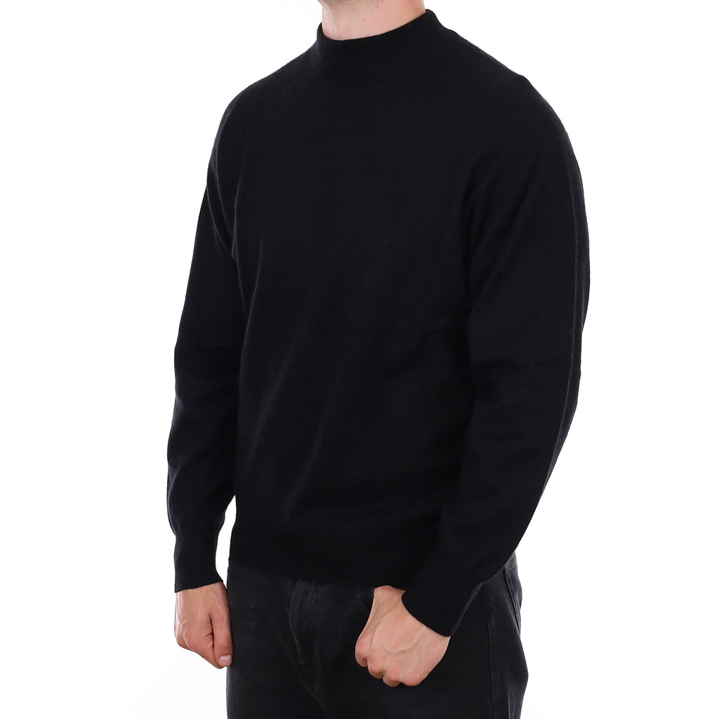 Men's Black Cashmere Turtle Neck Jumper XL