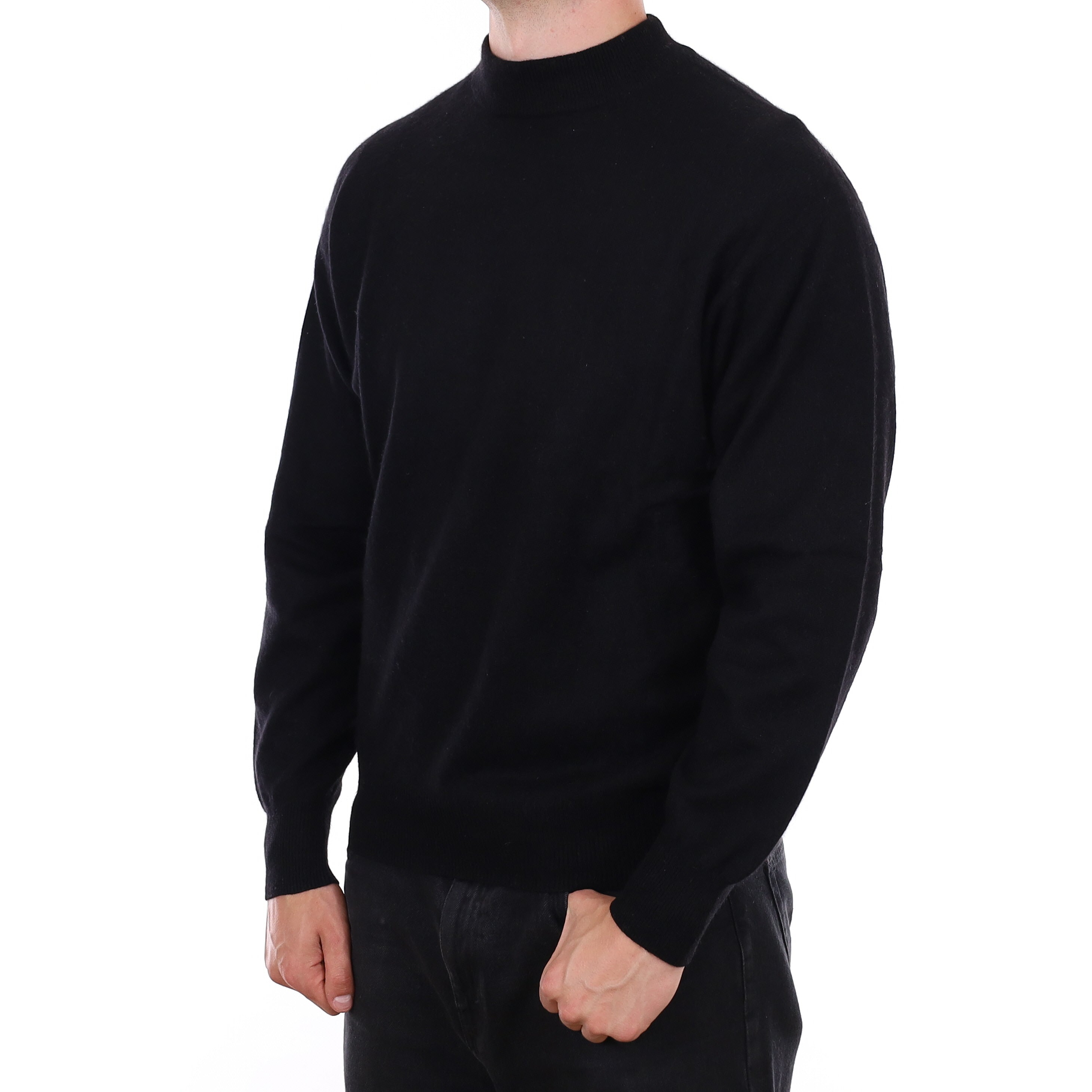 Men's Black Cashmere Turtle Neck Jumper XL