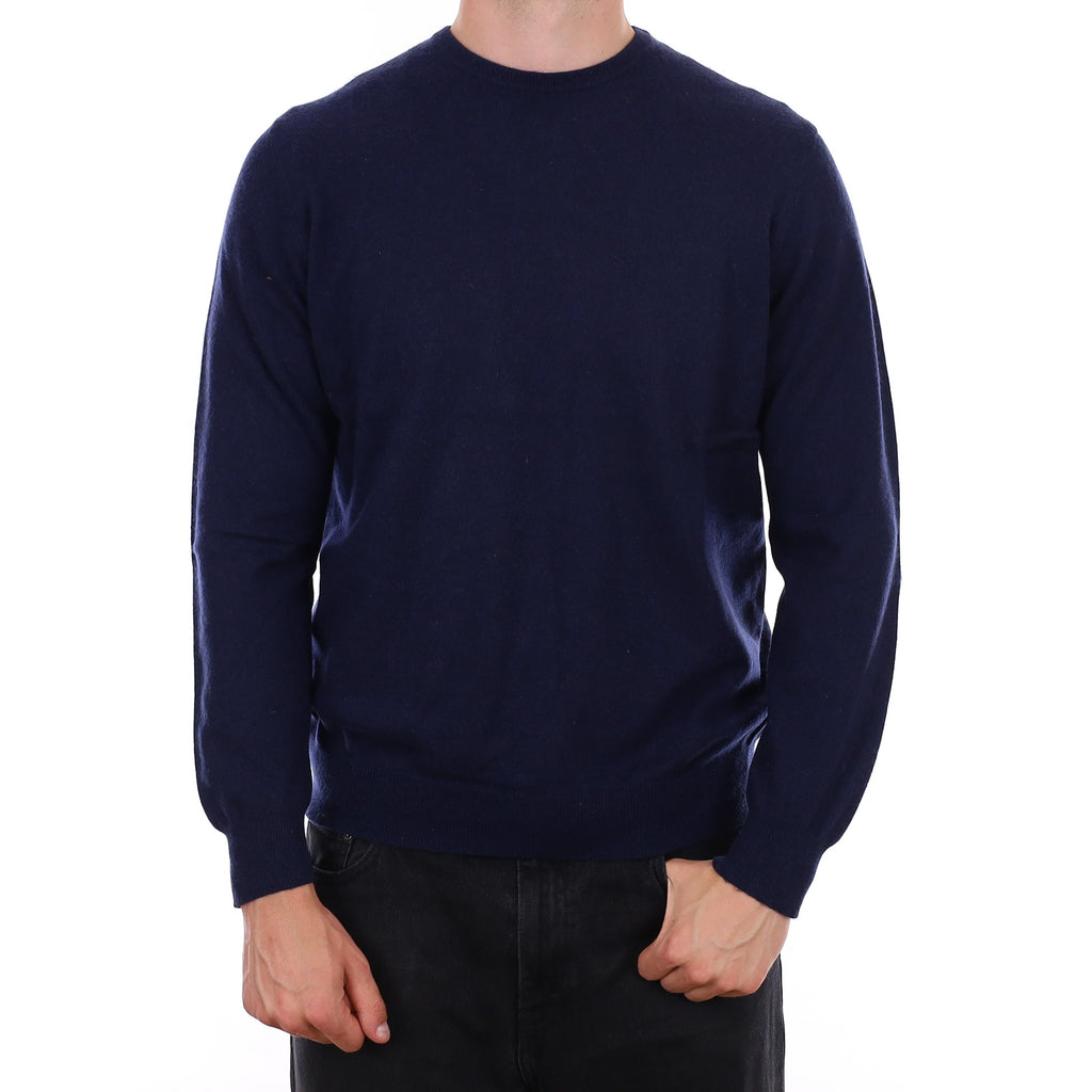 Men's Navy Blue Cashmere Crew Neck Jumper XL
