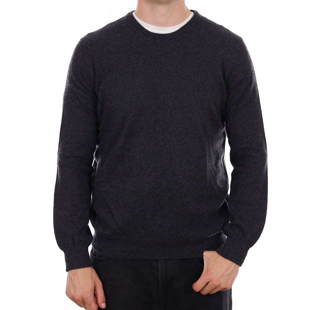 Men's Charcoal Grey Cashmere Crew Neck Jumper XL