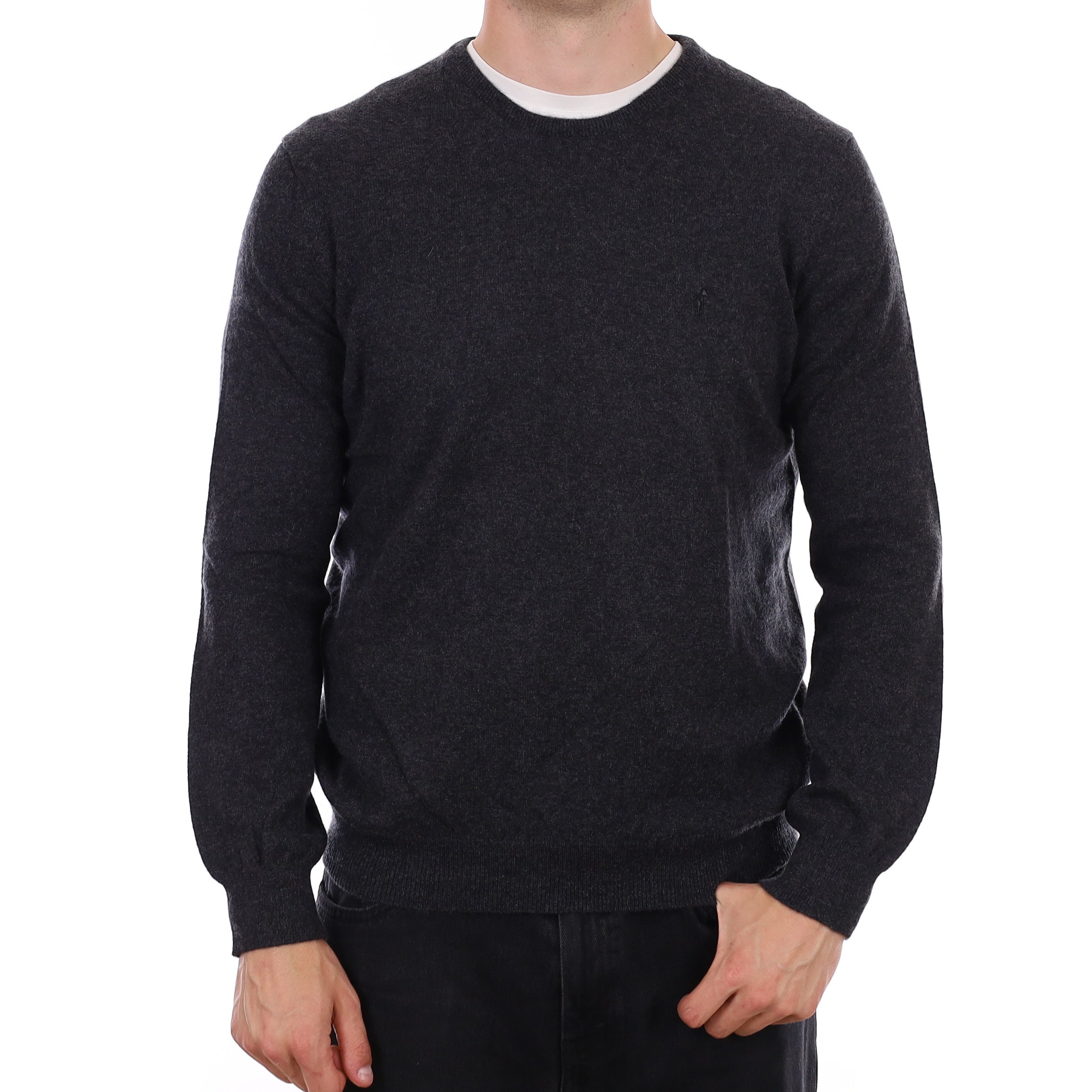 Men's Charcoal Grey Cashmere Crew Neck Jumper XL