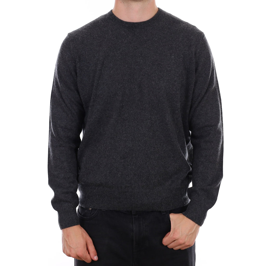 Men's Granite Grey Cashmere Crew Neck Jumper XL