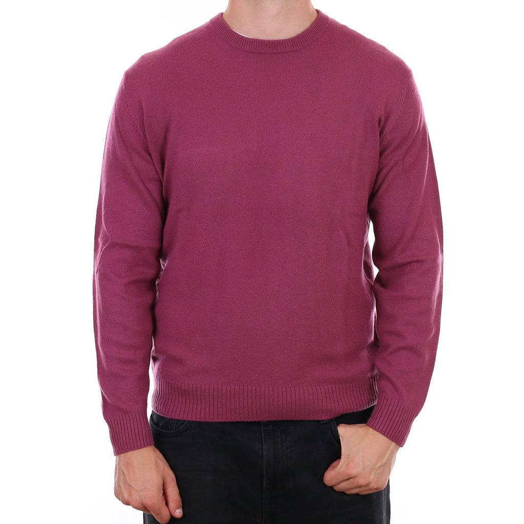 Men's Heather Purple Cashmere Crew Neck Jumper XL