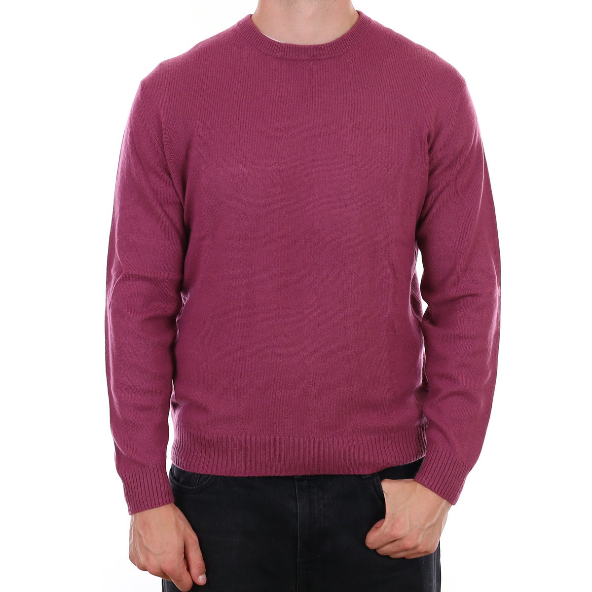 Men's Heather Purple Cashmere Crew Neck Jumper XL