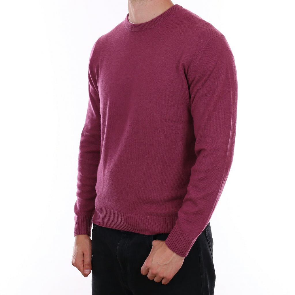 Men's Heather Purple Cashmere Crew Neck Jumper XL