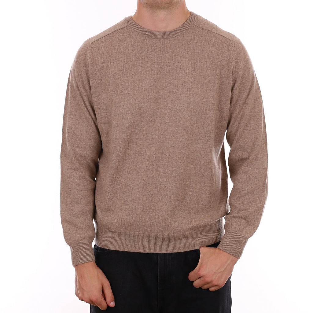 Men's Mink Brown Cashmere Crew Neck Jumper XL