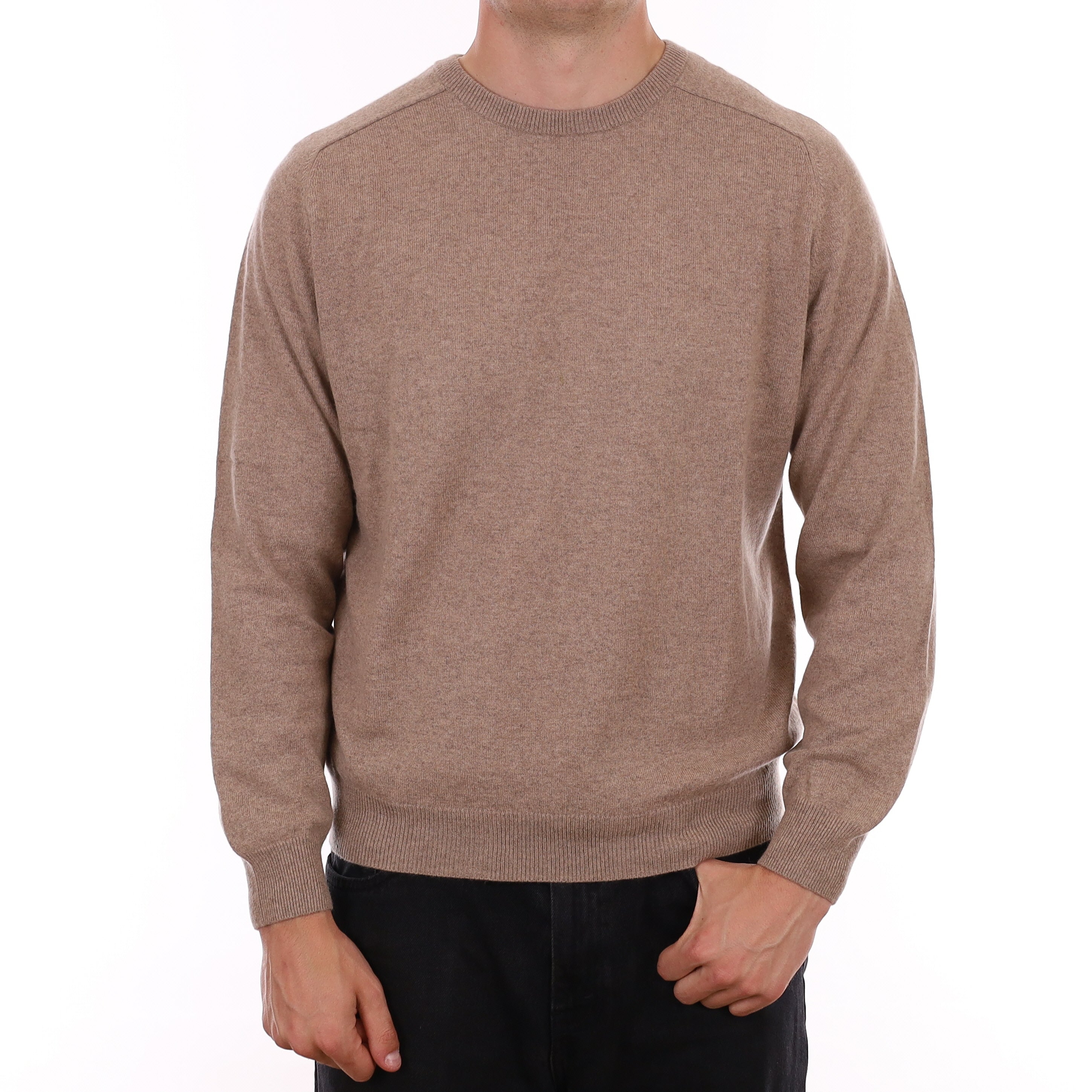 Men's Mink Brown Cashmere Crew Neck Jumper XL