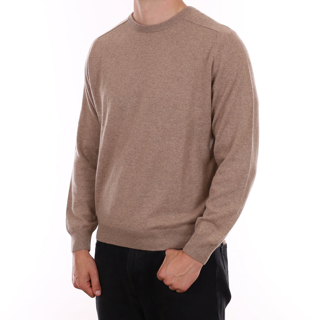Men's Mink Brown Cashmere Crew Neck Jumper XL