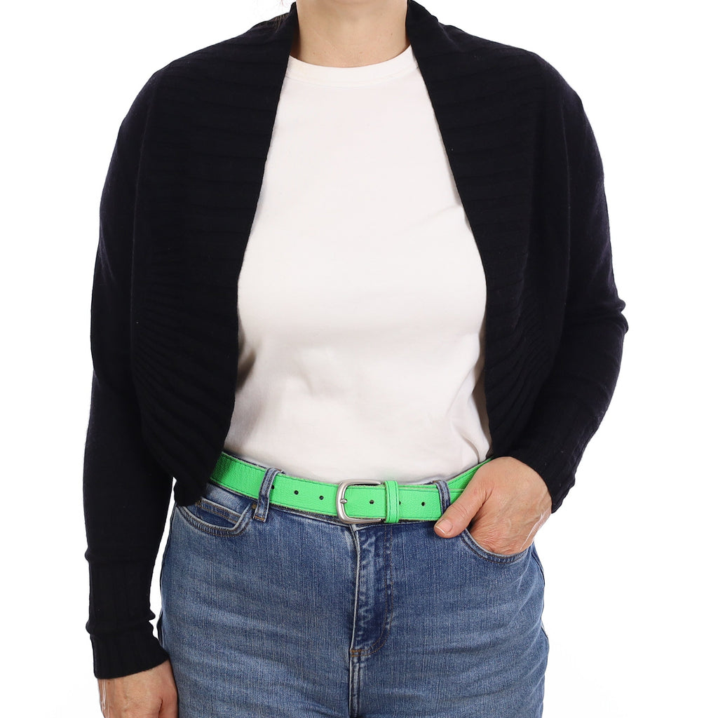Black Cashmere Collared Shrug Style Cardigan Medium