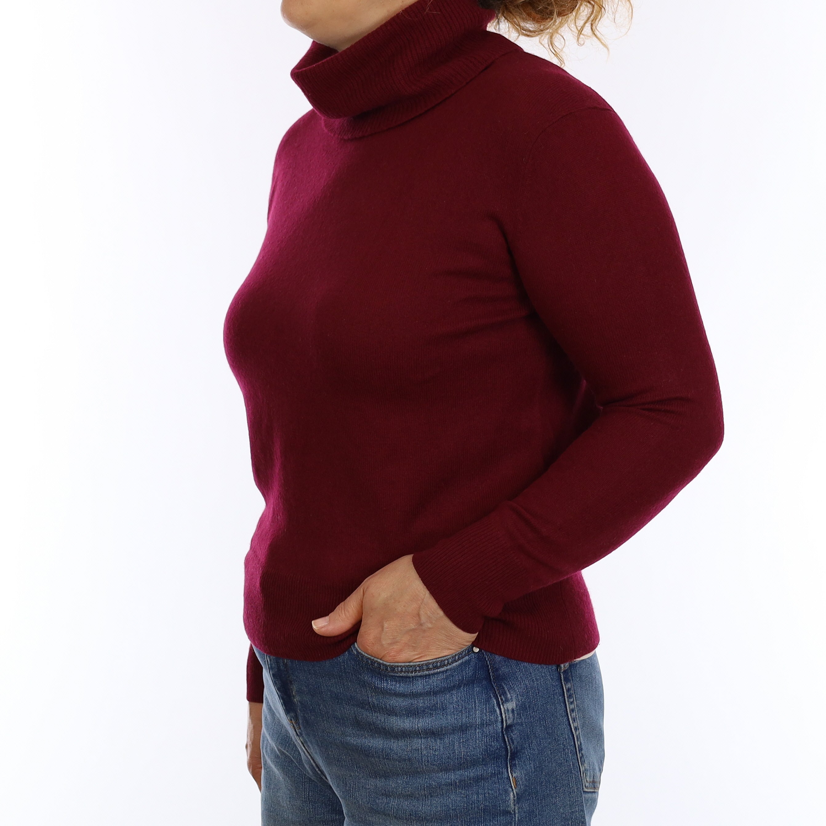 Mulberry Purple Cashmere Cowl Neck Jumper Medium