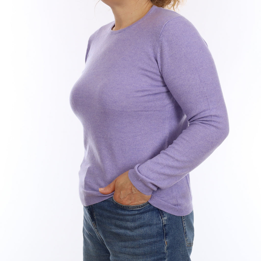 Lavender Cashmere Crew Neck Jumper Medium