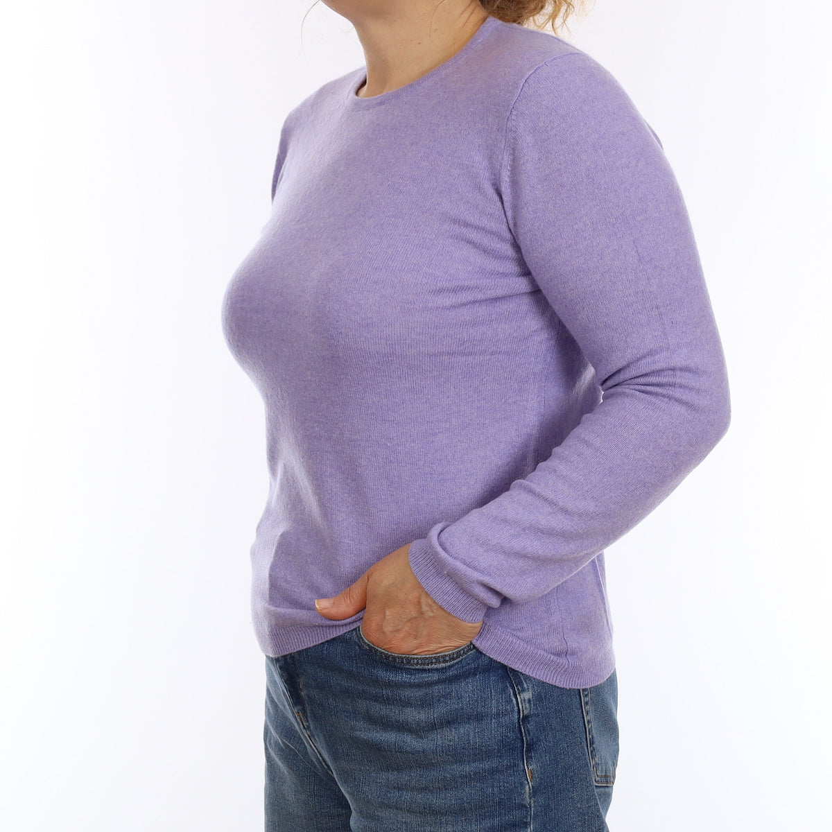 Lavender Cashmere Crew Neck Jumper Medium