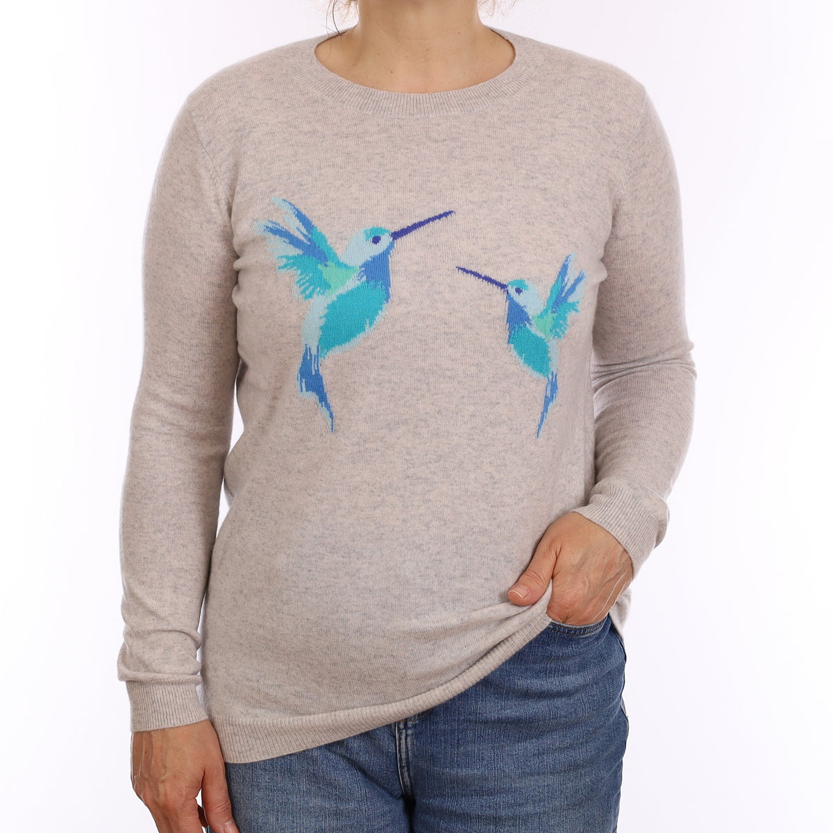 Grey Bird Design Cashmere Crew Neck Jumper Medium