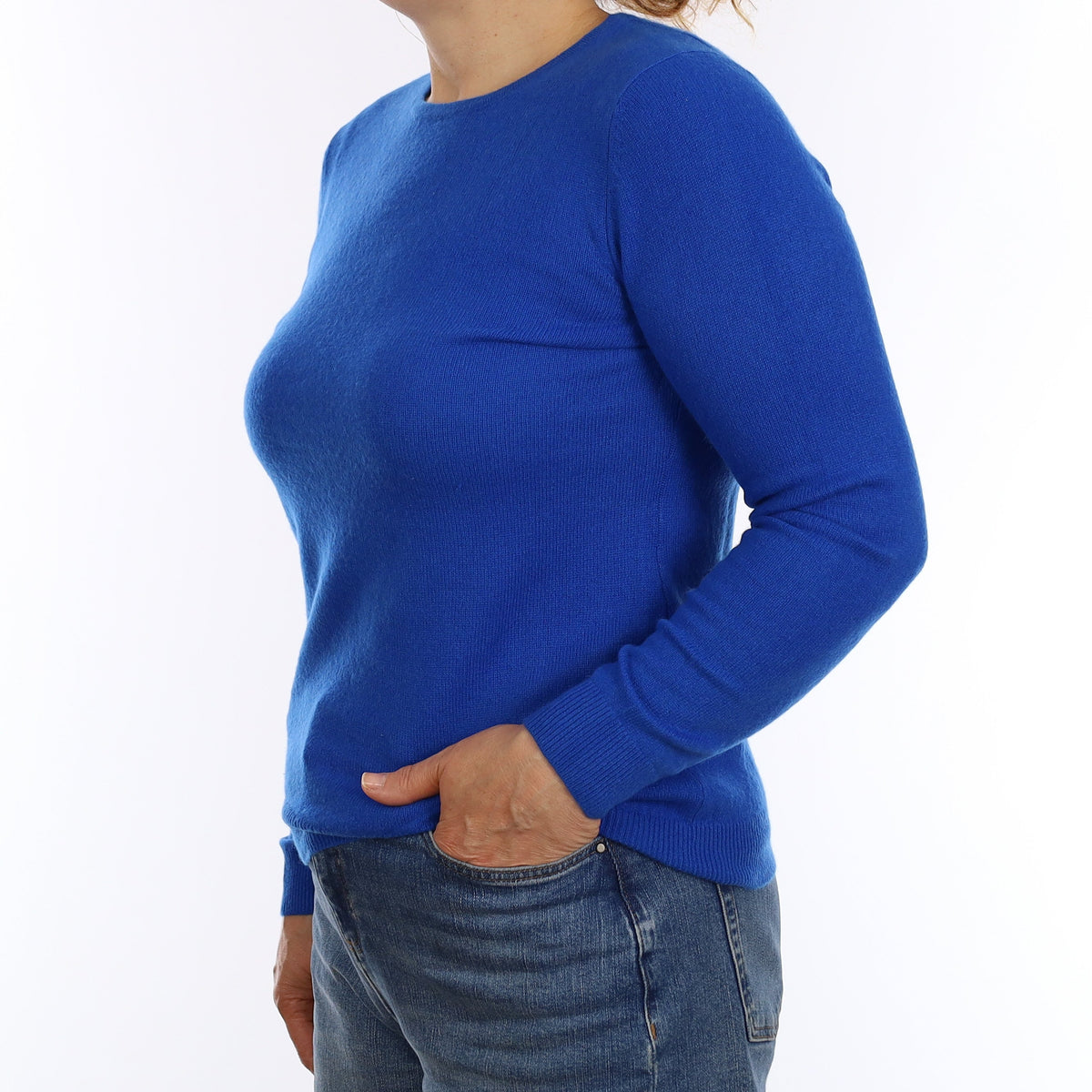Electric Blue Cashmere Crew Neck Jumper Medium