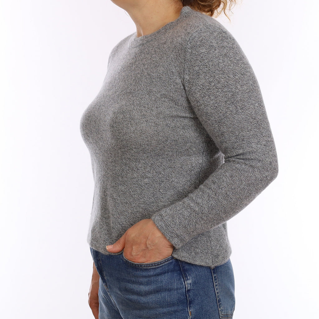 Ash Grey Marl Cashmere Crew Neck Jumper Medium