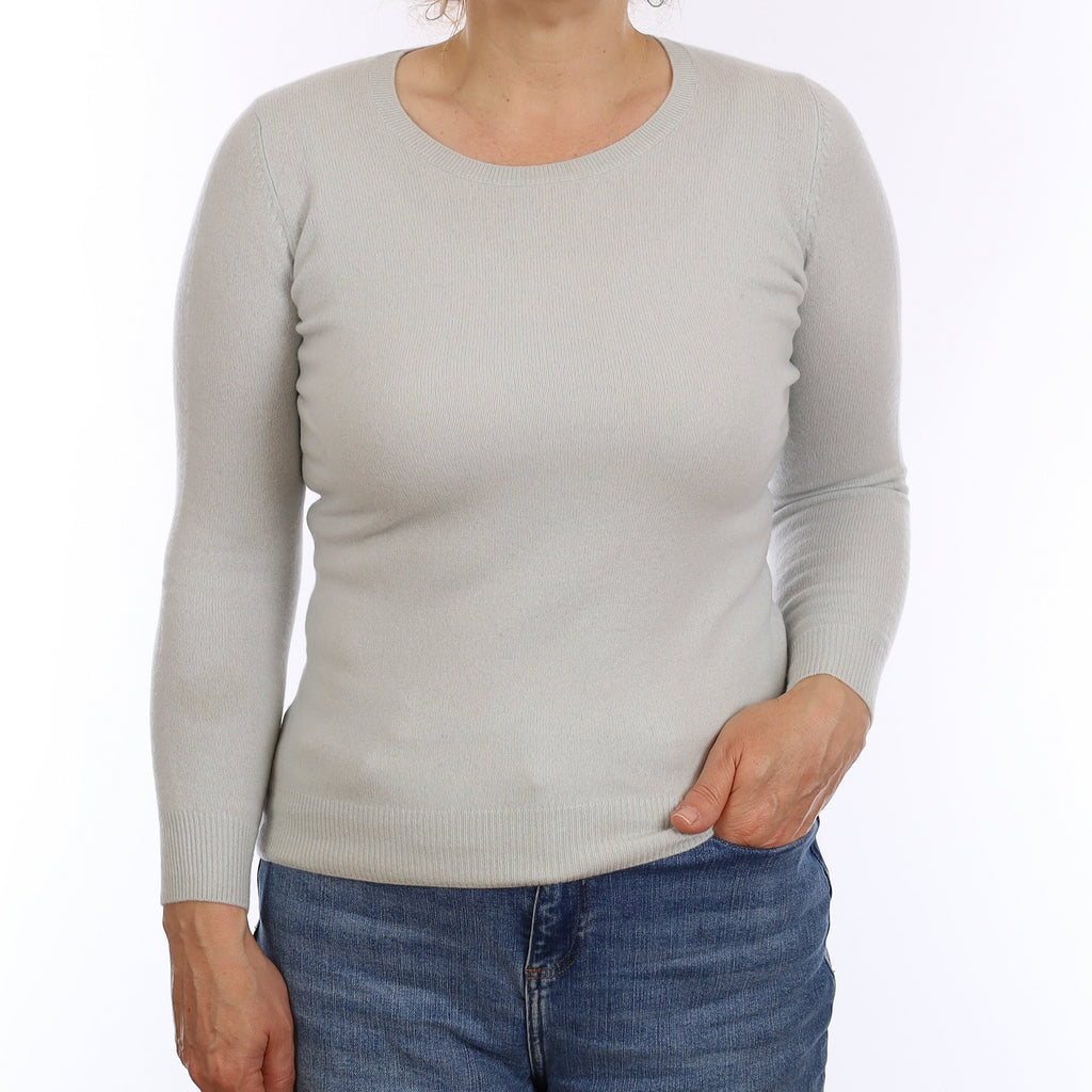 Opal Blue Cashmere Crew Neck Jumper Medium