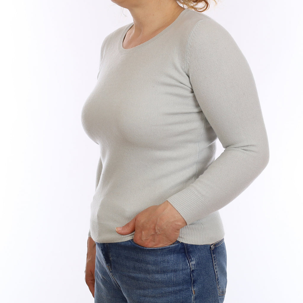 Opal Blue Cashmere Crew Neck Jumper Medium
