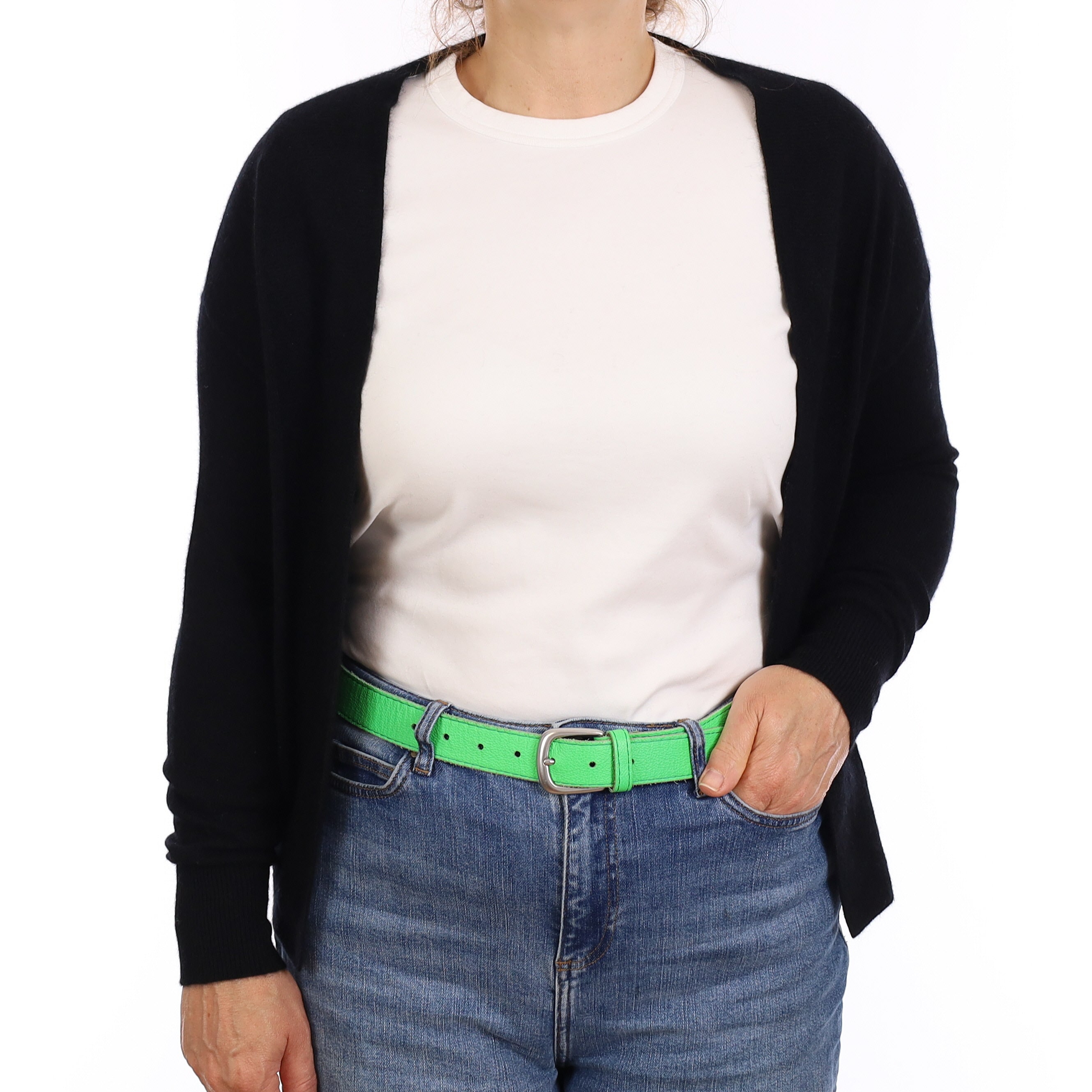 Black Cashmere Edge to Edge Cardigan Medium
