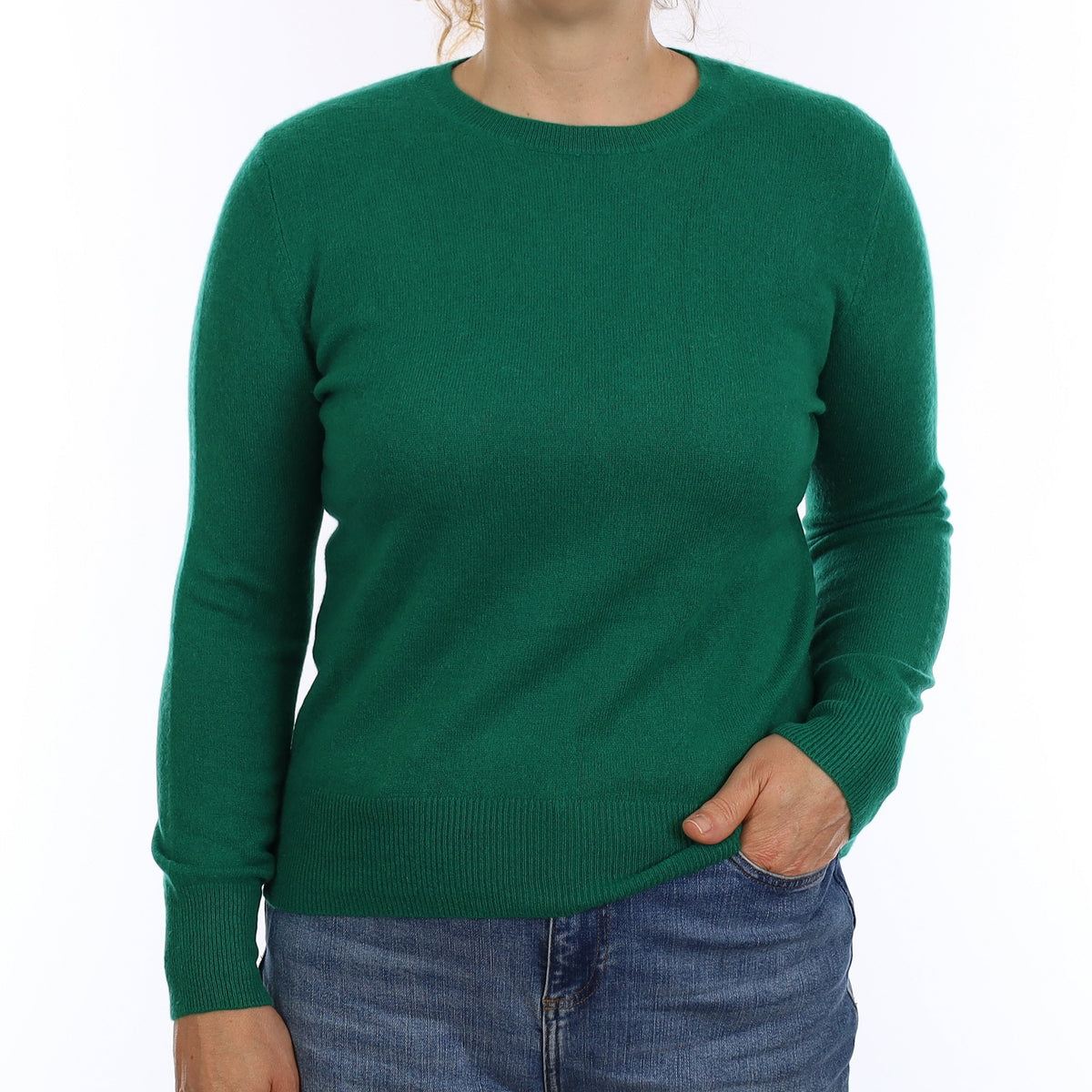 Emerald Green Cashmere Crew Neck Jumper Medium