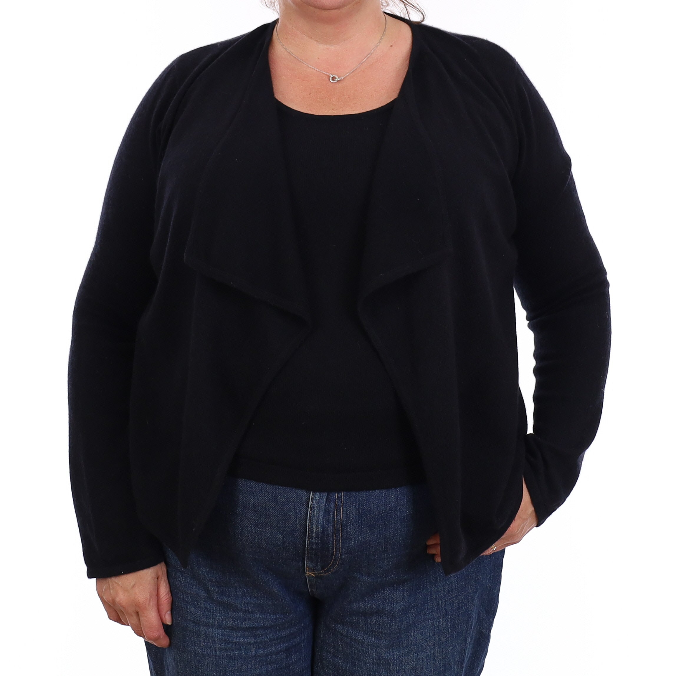 Black Cashmere 2 in 1 Cardigan Extra Large